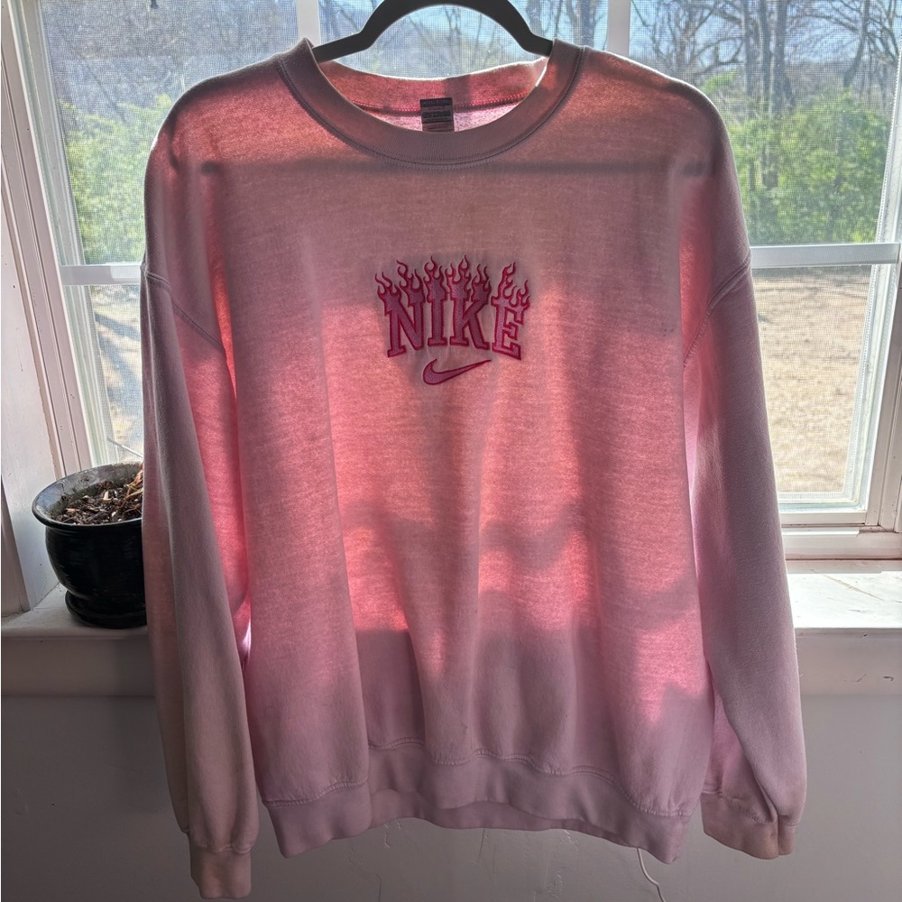Custom Hot pink Nike sweatshirt